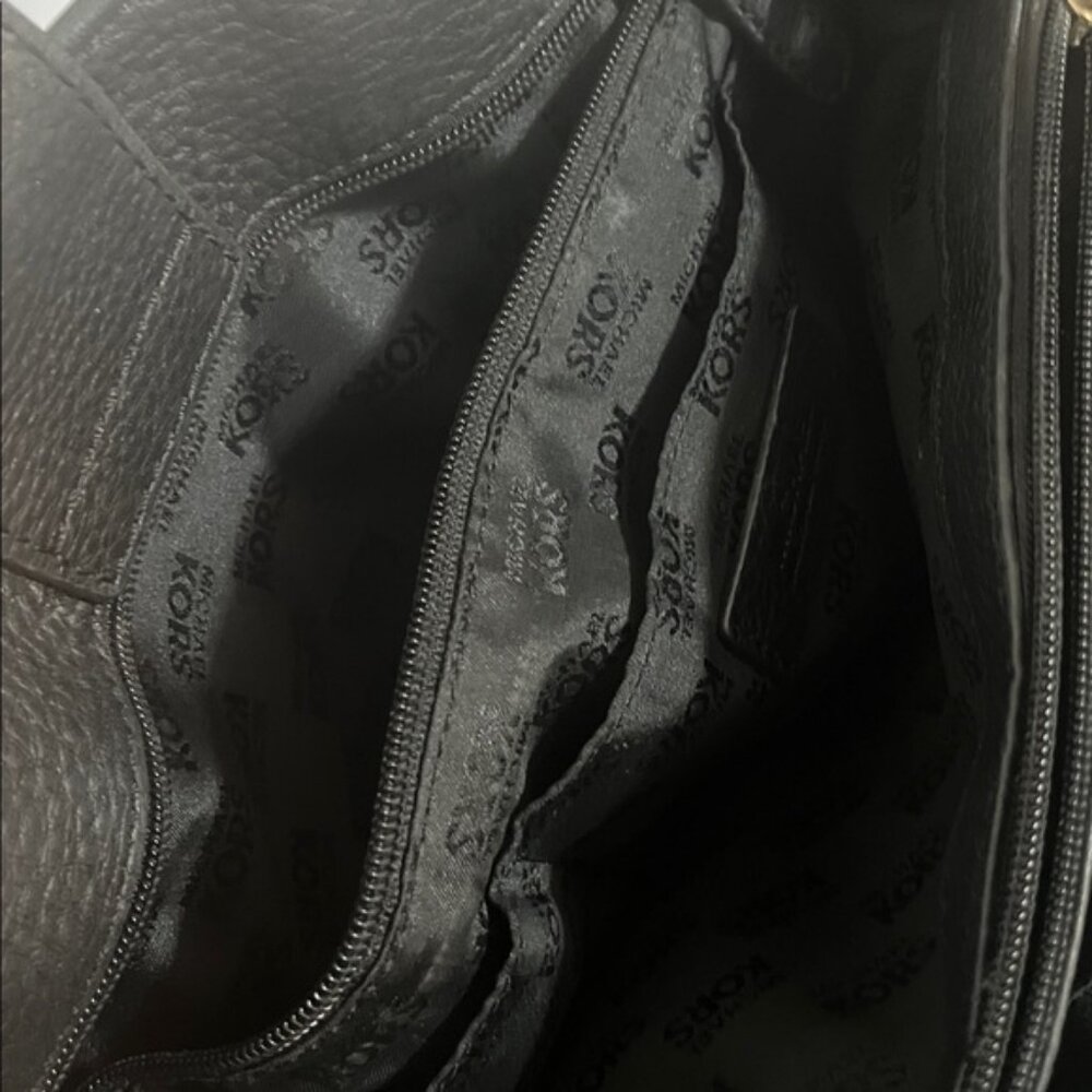 Michael Kors Bag Purse Handbag Black Leather East West Hamilton XL Tote Shoulder - Picture 11 of 12